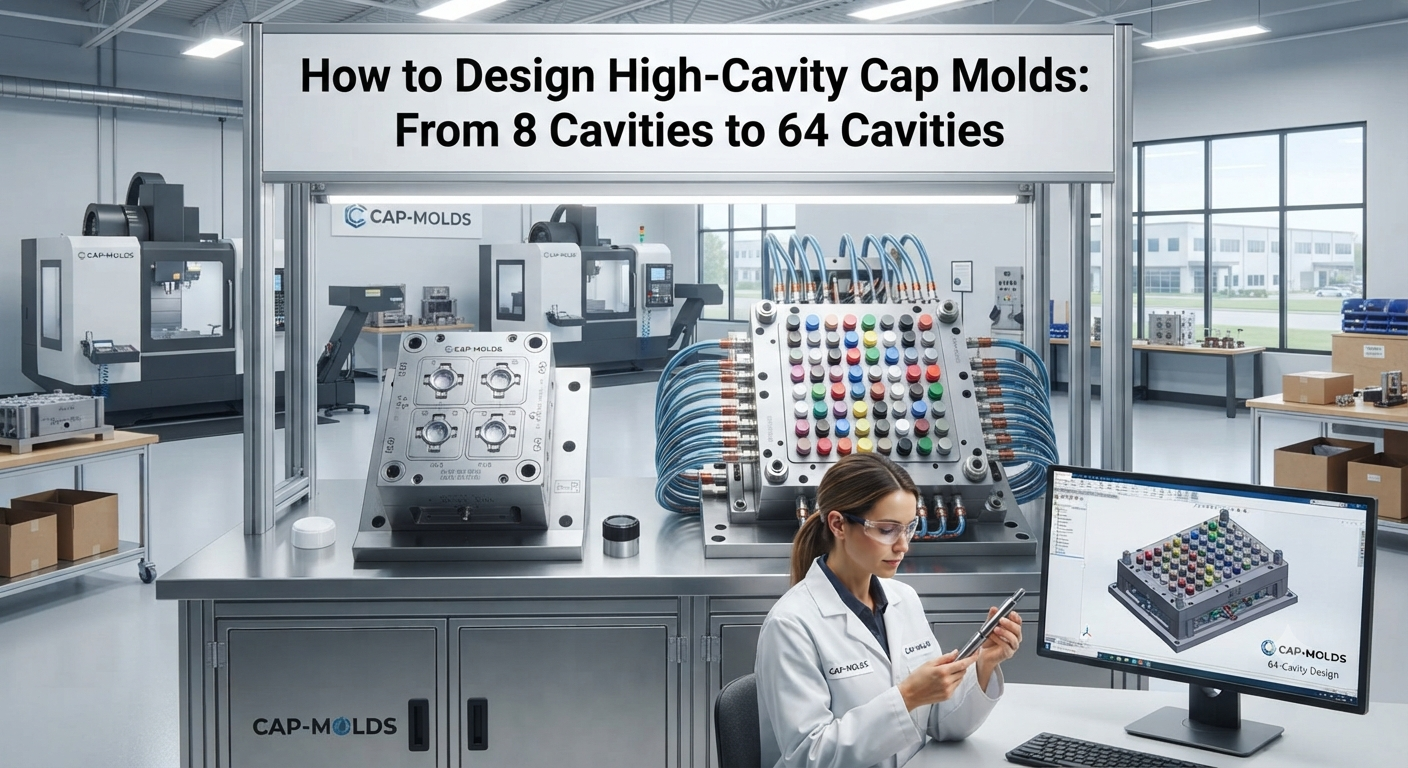 How to Design High-Cavity Cap Molds: From 8 Cavities to 64 Cavities