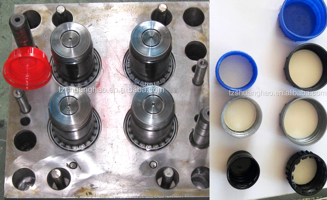 Different kinds of plastic oil unscrewing cap mold with motor for pilfer-proof oil cap mould